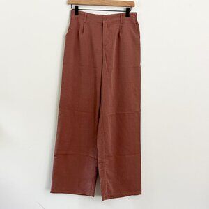 fiersi // brown wide leg trouser pants M